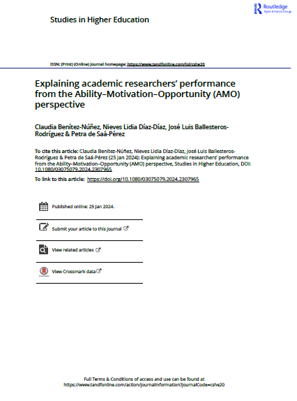 Explaining academic researchers’ performance from the Ability–Motivation–Opportunity (AMO) perspective